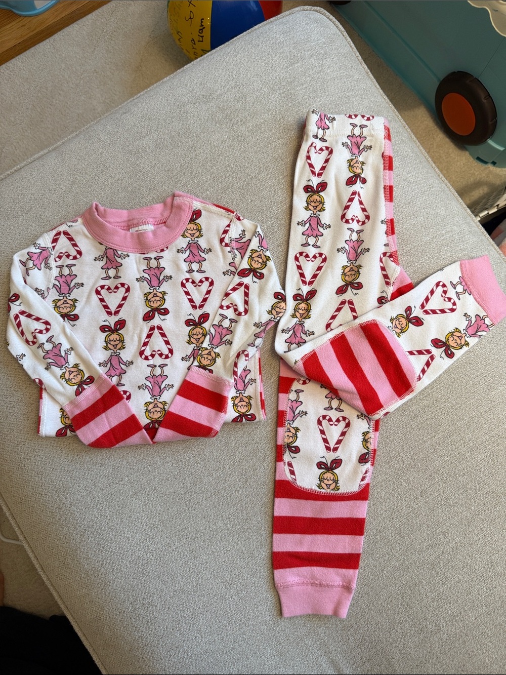 Hanna Andersson Pink and Red Candy Heart Girls' Pajama Set